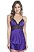 Seven Til Midnight Women's Enchanting 2 Piece Lace Trim Cami Set, Purple, Small