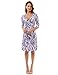 PattyBoutik Women Faux Wrap A Line Dress (Purple and White12 Large)