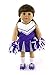 Purple and White Doll Cheerleader Cheerleading Outfit Uniform | Fits 18