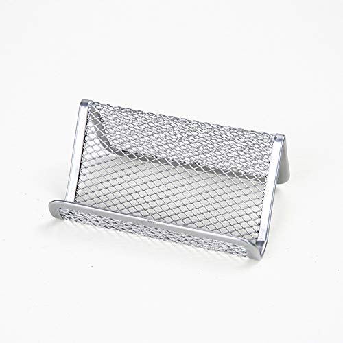 yodaliy Business Card Holder Durable Organizer Desktop Office Practical Home Display Stand Fashion Portable Metal Mesh Shelf Accessories Desk Storage