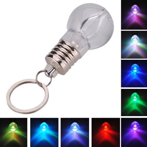Change Color Led Light Mini BulbTorch Keyring Keychain.