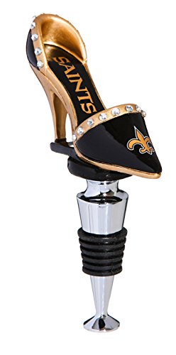 Team Sports America NFL New Orleans Saints High Heel Shoe Wine Bottle Stopper, Small, Multicolored