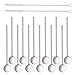 Drinking Spoon Straws, Elegant life Reusable Japan Metal Stainless Steel Drinking Straw with Spoon, Food-Grade Long Spoons Set of 12 with 2 Cleaning Brushes, Use for Home Café Restaurant, 8 Inch