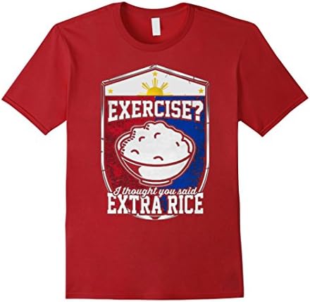 Mens Exercise I Thought You Said Extra Rice T Shirts Small Cranberry