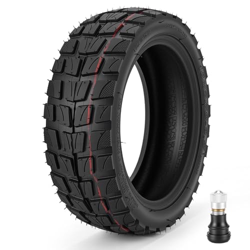 10x2.75-6.5 Vacuum Tire with Valve, 10 Inch Tubeless Rubber Anti Slip Off-Road Tire for Electric Scooter, Suitable for Snowy Sandy Gravel Roads