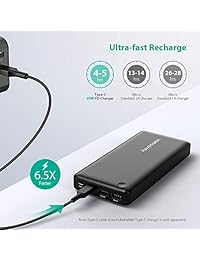 Cargador portátil USB C RAVPower 26800 mAh PD (carga rápida en 4,5 horas, 30 W tipo C de salida) para Nintendo Switch, ordenadores portátiles USB C, 2016 MacBook Power Delivery Support
