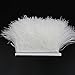 YEQIN 2 Yards Natural & Soft Ostrich Feathers Fringe Trims Ribbon - Used for Dress, Sewing Decoration, Craft Clothing, Boots, Wedding Decoration, DIY, Etc (White)