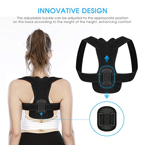 Correttore Postura Supporto Fascia Traspirante Regolabile Posturale Correzione Allevia il Dolore alla Schiena al Collo e alle Spalle per Uomo e Donna