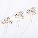 Unicra Bride Wedding Crystal Hair Pins Wedding Bridal Hair Pieces Accessories for Women and Girls Pack of 3 (Gold)