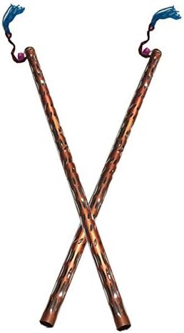Dandiya Sticks - aluminium stick, Pair of 2 Orange Color Dandiya Dot Design, Special Navaratri Ocassion