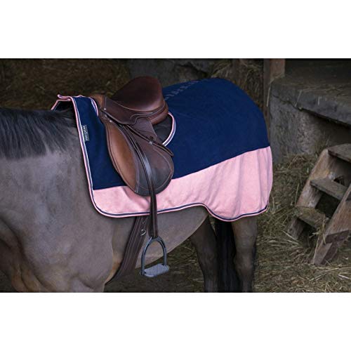 EQUITHÈME EXERCISE RUG RIDE ON HORSE RUG POLAR FLEECE (155 cm, Navy/Rose Pink)