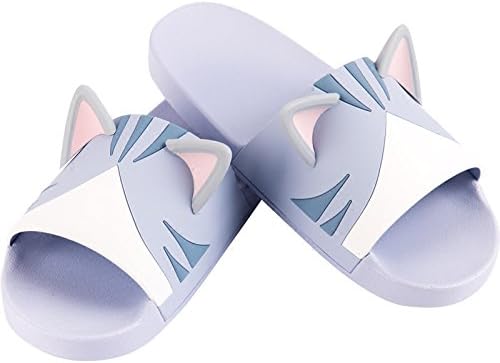 Cat Slipper - Neko Ear Sandals Slippers Anti-skid Home Outdoor Slippers - BuryTony (42-43EU, Gray)