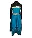 Cokos Box Girls Princess Coronation Dress Costume Cape Gloves Tiara Crown Accessories Kids Set, Blue, 8 Years