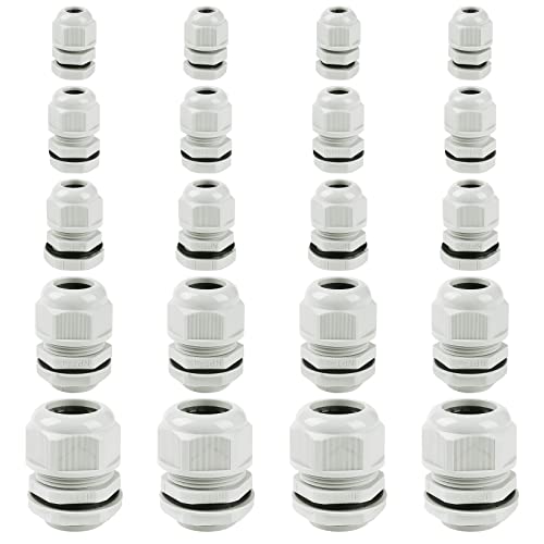 IP68 Nylon Cord Grip Waterproof NPT Cable Glands Assortment 20pcs UL ...