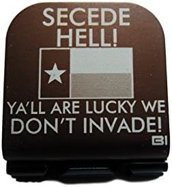 Thunderbolt Gunworks Secede Hell Texas Flag Laser Etched Hat Clip Brown