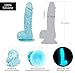 Pure Love 7.5 Inch Silicone Dildo with Suction Cup, Glow in The Dark Blue Dong, Adult Sex Toy, Marble Pattern, Full Silicone, Harness Compatible