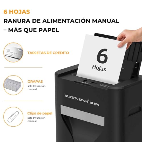 Automatic Feed Paper Shredder, 60 min Continuous, Level P-4, Electric Shredder, 20L Trash Can, for Office/Home/Industrial/Home (100 Sheets)