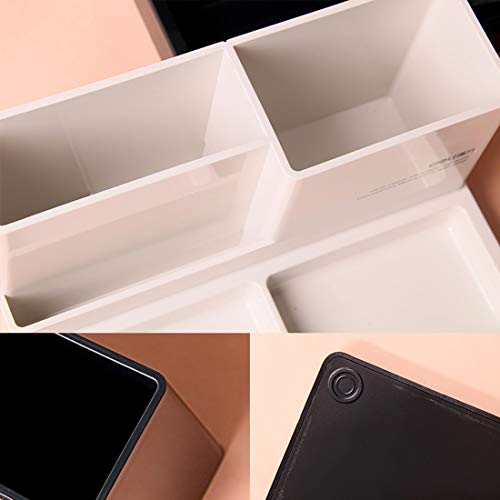 Citmage Desk Pen Holder Plastic Office Stationery 5 Compartments Desktop Organizer Storage Box for Gel Pens, Glues,Pencils, Markers, Erasers, Staplers (7.2" x5") (White) - Thumbnail 6