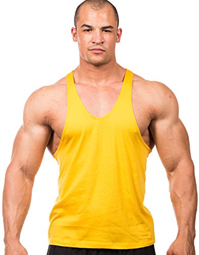 Iwearit Athletic-Cut Muscle Tank Top L-Gold
