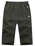 CATERTO Men's Outdoor Quick Dry Hiking Mountaineering 3/4 Capri Pants(Army,2XL)