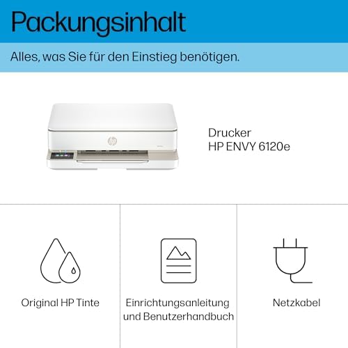 Envy 6120e, Multifunktionsdrucker, 3 Monate gratis drucken Instant Ink inklusive, Drucken, Kopieren, Scannen, Mobiler Faxversand, Wi-Fi, Beidseitiger Druck