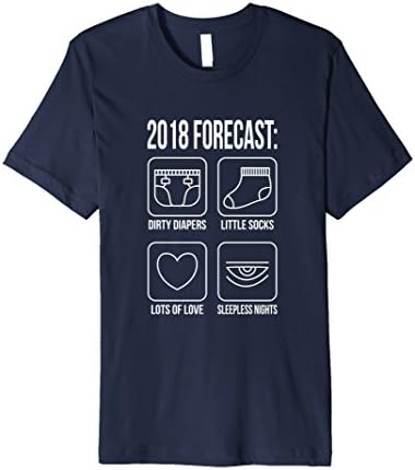 Mens 2018 Forecast New Mom Dad Expecting Baby Announcement TShirt Large Navy