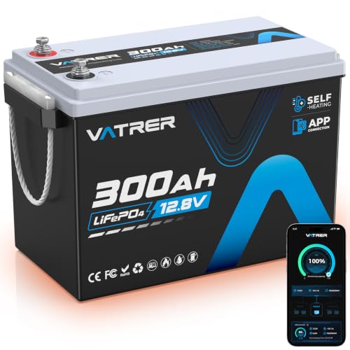 VATRER POWER 12,8V 300Ah LiFePO4 Batterie mit Selbstheizung & Bluetooth