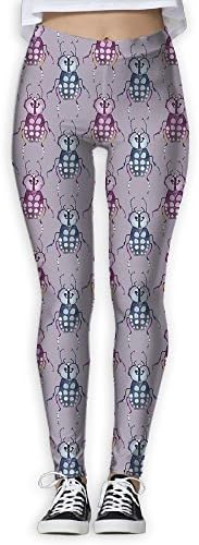 YUAN TING Womens Dotted Weevils In Orchid Fit Leggings Sports Yoga Capris Sweatpants For Gym Hiking Running Pants
