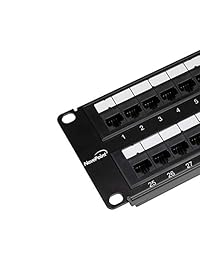 navepoint 48 port FTP blindado CAT6 Patch Panel para montaje en pared de 19 pulgadas o Rackmount 2U de red Ethernet Negro