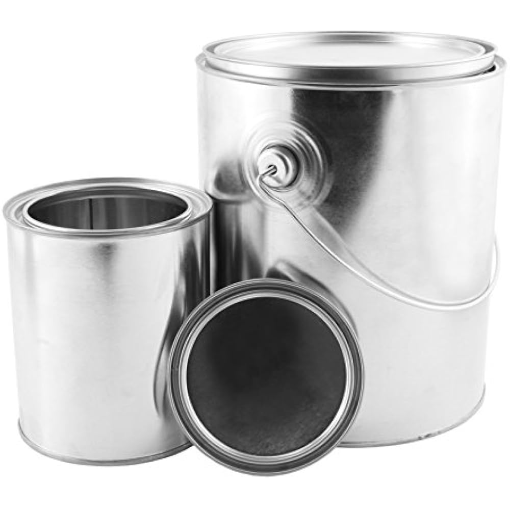 1 Gallon Empty Paint Can + Quart Combo 2PackUnlined Metal Cans W/Lids