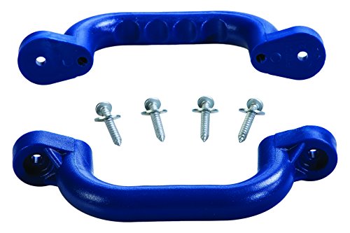 Plastic Playset Safety Handles, Blue | One Pair | Compatible with Most Wooden Swing Sets | Hardware Included | Easy to Install | DIY Playground | Kids Play Set Accessory | Backyard Swingset - Thumbnail 3