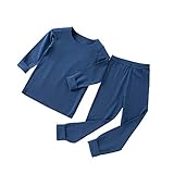 Cityoung Boys Girls Base Layer Thermal Underwear Set 2pcs Soft Fleece Lined Long John for 4-12 Years