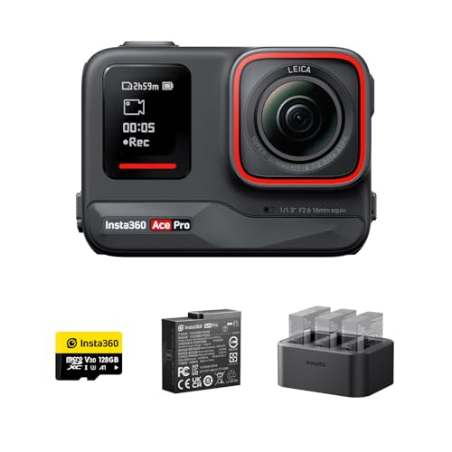 Insta360 Ace Pro Ausdauer-Kit - wasserdichte Action-Kamera, zusammen mit Leica entwickelt, 1/1,3"-Sensor und KI-Rauschunterdrückung für Beste Bildqual