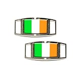 Ireland Irish Flag Shoe Sneaker Shoelace Charm Rectangular Decoration - Set of 2