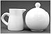 White Ceramic Cream & Sugar 2-Piece Serving Set for Coffee & Tea; Elegant, Affordable Pitcher and Sugar Bowl Stoneware Set