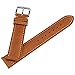 WOCCI 18mm Vintage Leather Watch Band for Men and Women, Silver Buckle (Tan)
