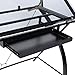 MEEDEN Glass Top Drafting Table - Tiltable Drawing Desk for Artists - Modern Craft Station with Large Working Surface - for Artwork, Graphic Design, Sketching and Tracing - Black Tempered Glass