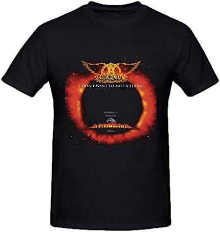 Aerosmith I Don't Want To Miss A Thing Men Graphic Tee Shirts O Neck Black