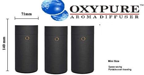 OXYPURE Electronic Ultrasonic Car Aroma Diffuser for Aroma Theropy 55 ML | Black Color 1Unit | Car Home & Office Use