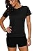 Sociala Women's Short Sleeve Rash Guard Swim Shirt V Neck UPF 50+ Rashguard Top