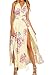 Simplee Apparel Women's Boho Backless Floral Print Split Maxi Dress Beach
