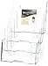 Deflecto 77901 Four-tier multi-compartment medium size docuholder, 6-1/2wx6-1/4dx10h, clear