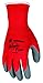 Glove N9680M Ninja Flex Nylon Shell Gloves with Latex Dip Palm and Fingertips, Gray/Red, Medium, 1-Pair