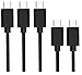 Micro USB Cable: Stalion Stable USB Data Sync & Charging Power Cord (Jet Black) 2.0 A Male to Micro B Universal for All HTC, Samsung, Nokia, LG, Motorola, Google, and MP3, Bluetooth Devices [5-Pack]