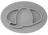 Kids Silicone Place Mat Divided Plate for Toddler High Chair with Travel Bag Elephant Salbree (Medium Gray)