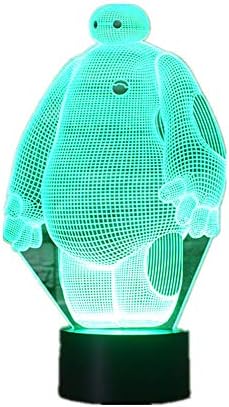 Orangeww 3D Visual Illusion Lamp/7 Color Changing Night Lights/Home Decor/Bedroom/Acrylic Led Art/Table Lamp/Baymax