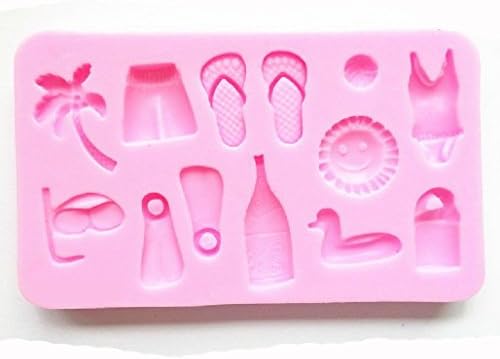 Happy Hour on the Beach Silicone Cake Mold Chocolate Mold Fondant Pudding Molds, Coconut, Glasses