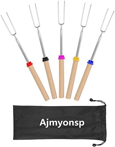 Marshmallow Roasting Sticks With Wooden Handle Extendable Forks Set Of 5 Pcstelescoping Smores Skewers For Campfire Firepit And Sausage Bbq 32 Inch Buy Online At Best Price In Uae Amazon Ae