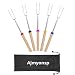 Ajmyonsp Marshmallow Roasting Sticks with Wooden Handle Extendable Forks Set of 5Pcs Telescoping Smores Skewers for Campfire Firepit and Sausage BBQ, 32 Inch primary
