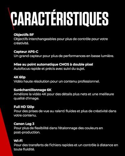 EOS R50 V + RF-S 14-30mm F4-6.3 is STM PZ - Appareil pour Le Vlog Compatible avec l'Objectif Canon RF | Matériel pour Créateurs de Contenu | Vlog et Voyage | Connexion Bluetooth